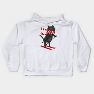 Kitty Hitting the Slopes Kids Hoodie